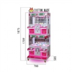 4 players plush animal doll catcher mini claw machine with led